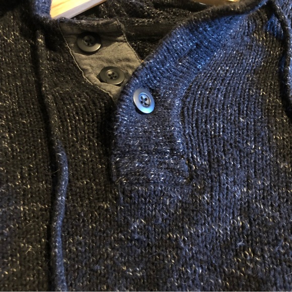 Heathered look Knit Henley Hoodie - Picture 6 of 8